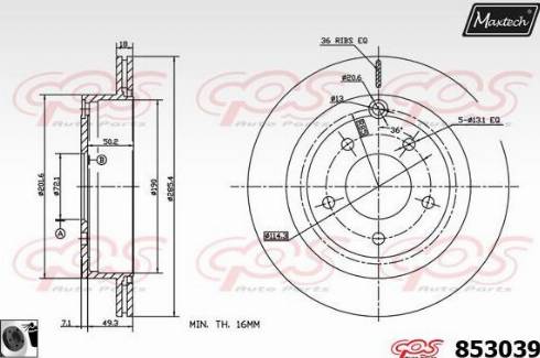 Maxtech 853039.0060 - Bremžu diski ps1.lv