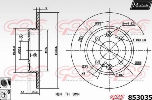 Maxtech 853035.6060 - Bremžu diski ps1.lv