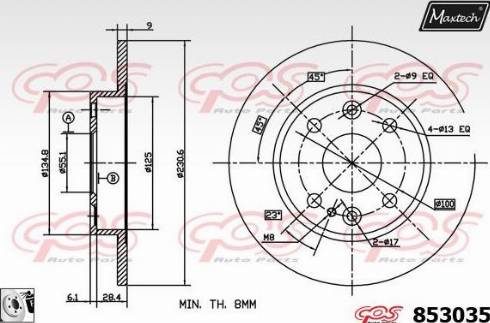 Maxtech 853035.0080 - Bremžu diski ps1.lv