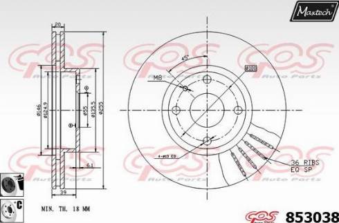 Maxtech 853038.6060 - Bremžu diski ps1.lv