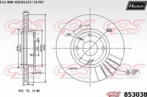 Maxtech 853038.0000 - Bremžu diski ps1.lv