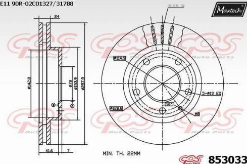 Maxtech 853033.0000 - Bremžu diski ps1.lv