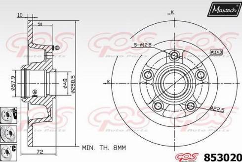 Maxtech 853020.6880 - Bremžu diski ps1.lv