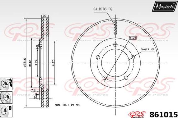 Maxtech 853020 - Bremžu diski ps1.lv