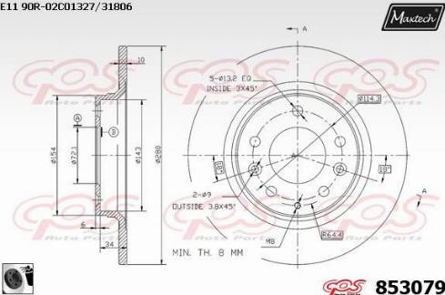 Maxtech 853079.0060 - Bremžu diski ps1.lv