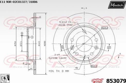 Maxtech 853079.0080 - Bremžu diski ps1.lv