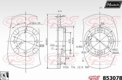 Maxtech 853078.0080 - Bremžu diski ps1.lv