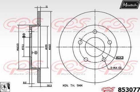 Maxtech 853077.0080 - Bremžu diski ps1.lv