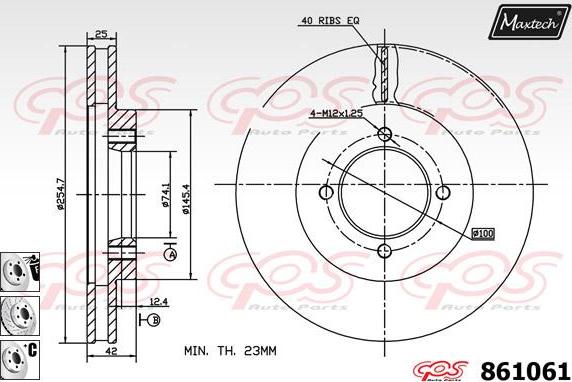 Maxtech 853077 - Bremžu diski ps1.lv