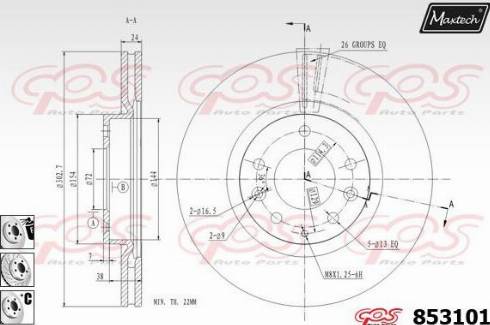 Maxtech 853101.6980 - Bremžu diski ps1.lv