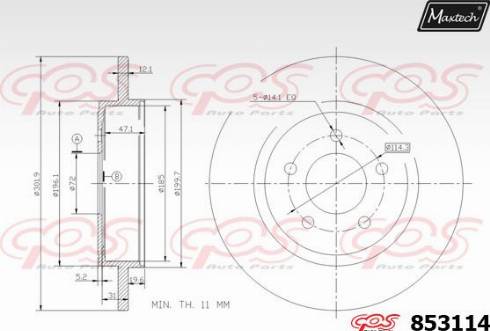 Maxtech 853114.0000 - Bremžu diski ps1.lv