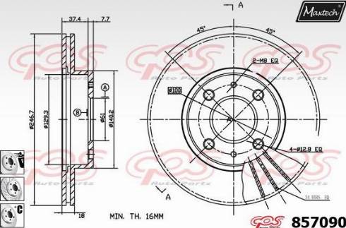 Maxtech 857090.6880 - Bremžu diski ps1.lv