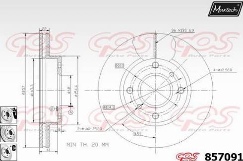 Maxtech 857091.6880 - Bremžu diski ps1.lv