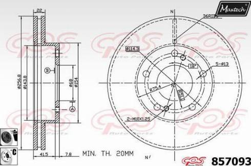 Maxtech 857093.6060 - Bremžu diski ps1.lv