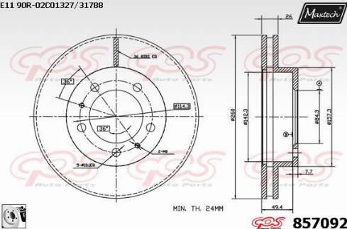 Maxtech 857092.0080 - Bremžu diski ps1.lv