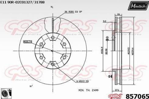 Maxtech 857065.0060 - Bremžu diski ps1.lv