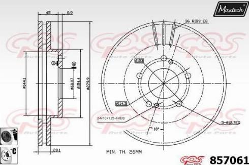 Maxtech 857061.6060 - Bremžu diski ps1.lv