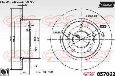 Maxtech 857062.0060 - Bremžu diski ps1.lv