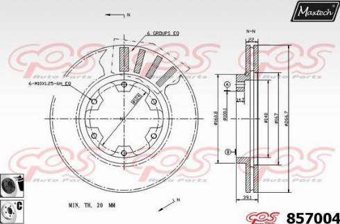 Maxtech 857004.6060 - Bremžu diski ps1.lv