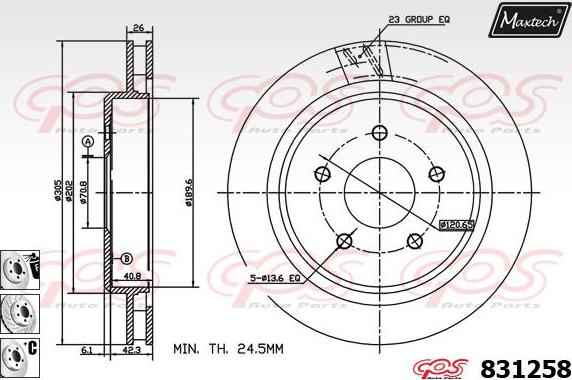 Maxtech 857004 - Bremžu diski ps1.lv