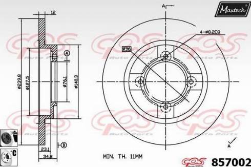 Maxtech 857002.6060 - Bremžu diski ps1.lv