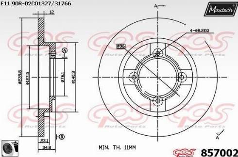 Maxtech 857002.0060 - Bremžu diski ps1.lv