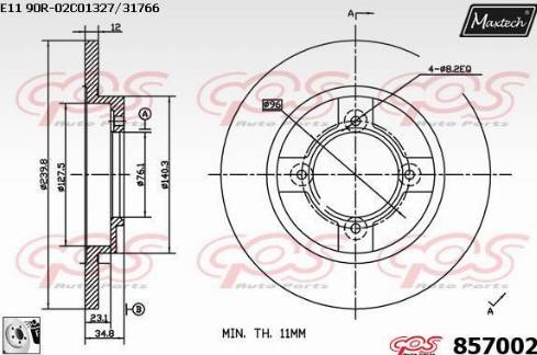 Maxtech 857002.0080 - Bremžu diski ps1.lv