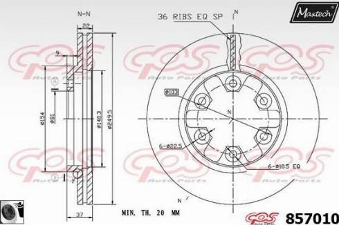 Maxtech 857010.0060 - Bremžu diski ps1.lv