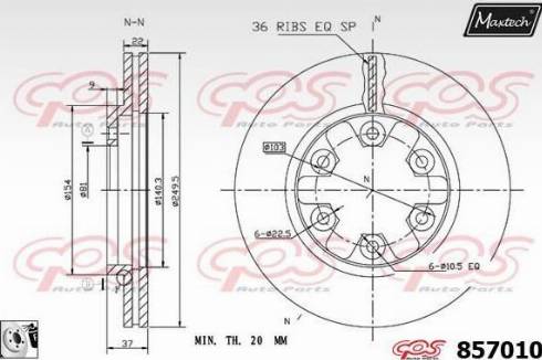 Maxtech 857010.0080 - Bremžu diski ps1.lv