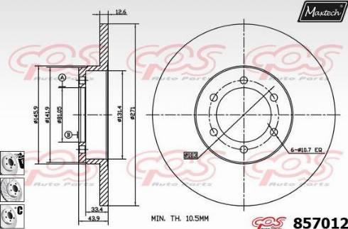 Maxtech 857012.6980 - Bremžu diski ps1.lv