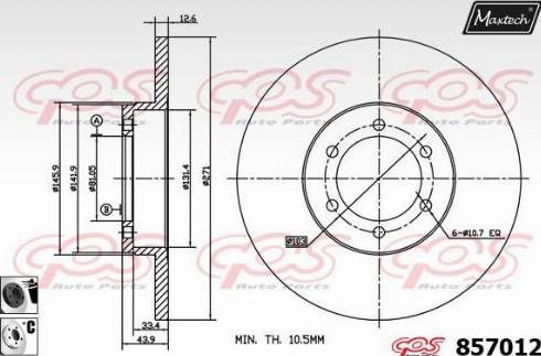 Maxtech 857012.6060 - Bremžu diski ps1.lv