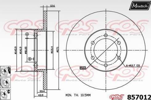 Maxtech 857012.6880 - Bremžu diski ps1.lv