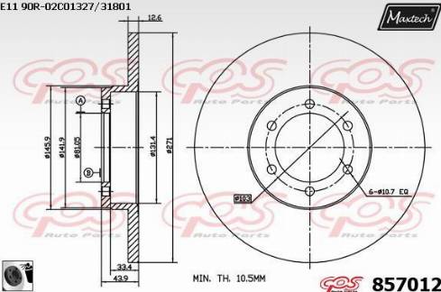 Maxtech 857012.0060 - Bremžu diski ps1.lv