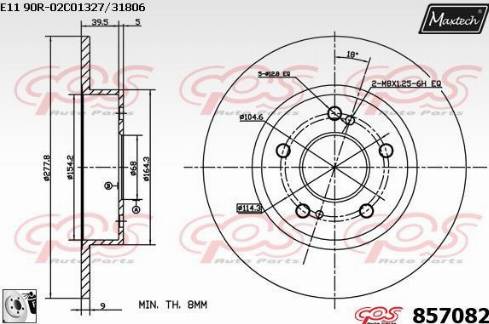 Maxtech 857082.0080 - Bremžu diski ps1.lv