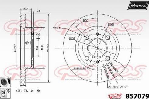 Maxtech 857079.6060 - Bremžu diski ps1.lv