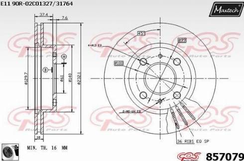 Maxtech 857079.0060 - Bremžu diski ps1.lv