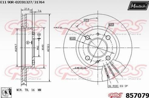 Maxtech 857079.0080 - Bremžu diski ps1.lv