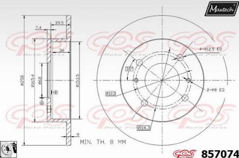 Maxtech 857074.0080 - Bremžu diski ps1.lv