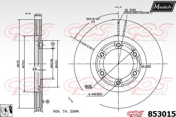 Maxtech 857074 - Bremžu diski ps1.lv