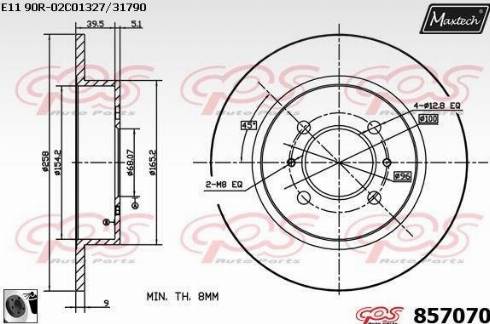 Maxtech 857070.0060 - Bremžu diski ps1.lv