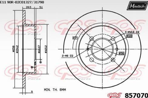 Maxtech 857070.0000 - Bremžu diski ps1.lv