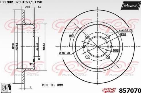 Maxtech 857070.0080 - Bremžu diski ps1.lv