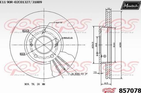 Maxtech 857078.0000 - Bremžu diski ps1.lv