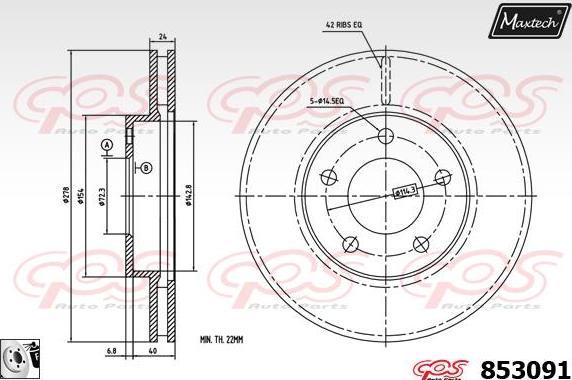 Maxtech 857078 - Bremžu diski ps1.lv