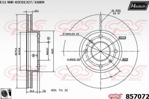 Maxtech 857072.0060 - Bremžu diski ps1.lv