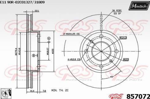 Maxtech 857072.0080 - Bremžu diski ps1.lv