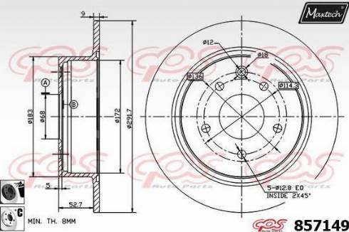 Maxtech 857149.6060 - Bremžu diski ps1.lv