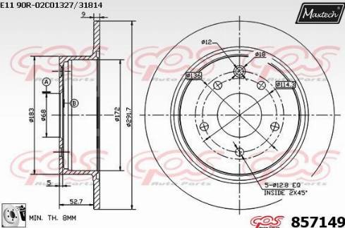 Maxtech 857149.0080 - Bremžu diski ps1.lv