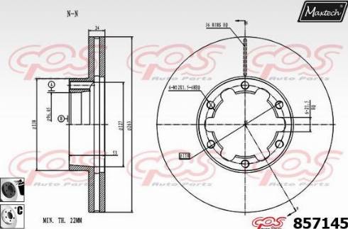 Maxtech 857145.6060 - Bremžu diski ps1.lv