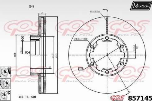 Maxtech 857145.6880 - Bremžu diski ps1.lv